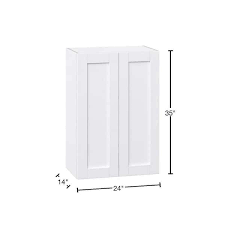 J Collection Mancos Glacier White Shaker Assembled Wall Kitchen Cabinet With Full Height Door 24 In W X 35 In H X 14 In D