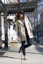Stylish Beige Coat Blue Jeans And