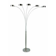 Artiva Micah Modern Arched 88 In Brushed Steel 5 Light Floor Lamp A207901sn The Home Depot