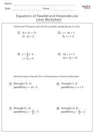 Writing Equations Of Lines Worksheets