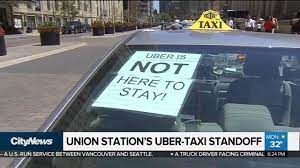 uber taxi standoff at union station