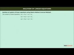 Linear Equation Using Matrix