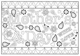 Colouring Mothers Day Card Free Printable Template
