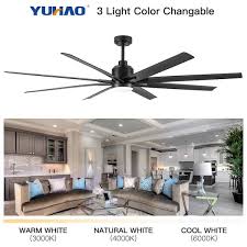 yuhao 72 in matte black ceiling fan