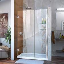 x 72 in frameless hinged shower door