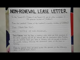 how to write a non renewal lease letter