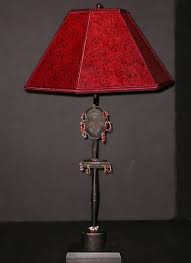 Ikea ypreling led lamps (table + floor). African Decor Table Lamp Fertility Doll Red Lamp Shade Sue Johnson Custom Lamps Shades