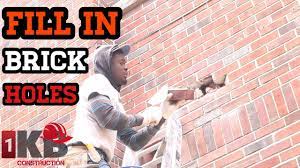 how to fill small hole in brick wall/installing dry vent DIY laying some  brick - YouTube