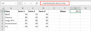 calculate mean in microsoft excel