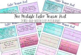 The hunt began on april 4, 2021. Free Printable Easter Treasure Hunt 24 Mix Match Clue Plus Blanks
