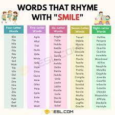 211 nice words that rhyme with smile 7esl
