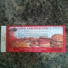 Check spelling or type a new query. Mcdonald S Gift Certificate Booklet Very Rare 345115243
