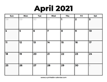 We offer you a free printable april 2021 calendar of the year, download your agenda now! April 2021 Calendars Printable Calendar 2021