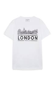 Primark T shirt estampada London branco Fashion pics.