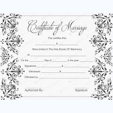 Printable Marriage Certificate Samples