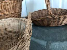 wicker baskets 1970s set of 3 for