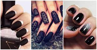 Black 80s inspired nail design. 50 Dramatic Black Acrylic Nail Designs To Keep Your Style On Point