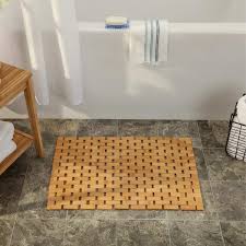 slipx solutions 24 5 in x 16 5 in bamboo bath mat natural