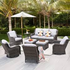 Xizzi Moonlight Gray 8 Piece Wicker