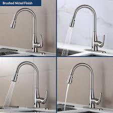 kitchen faucet in brushed nickel