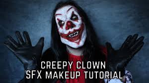creepy clown white sfx makeup tutorial