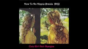 hippie hair with 3 braids diy you