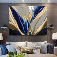Large Abstract Painting Original Blue