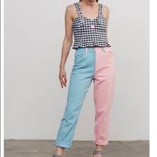 Nwt Lazy Oaf Candy Panel Jeans Sold Out Online Nwt