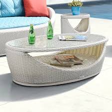 Barrel Shaped Oval Outdoor Coffee Table