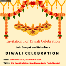 make invitation for diwali celebration
