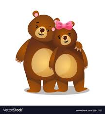 cute romantic cartoon couple brown