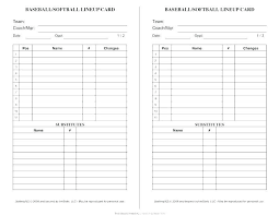 Lineup Card Template For Softball U2013 Gocreatorbaseball Lineup