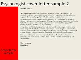Psychologist Cover Letter