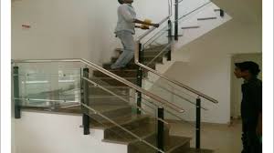stainless steel railing wite glass