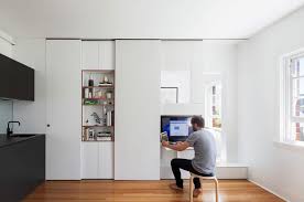 sliding cabinet doors hide clutter