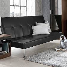 seattle faux leather sofa bed in black
