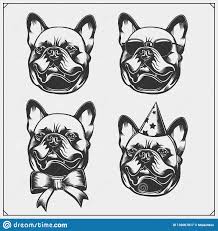 Cute Bulldog Portrait With Holiday Attributes Print Design