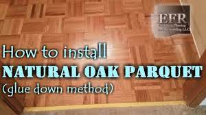 how to install natural oak parquet tile