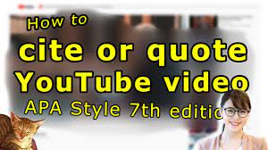 you video using apa style