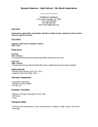 Resume Outline For High School Students Lovely Examples Objective