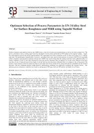 Pdf Optimum Selection Of Process Parameters In En 31alloy
