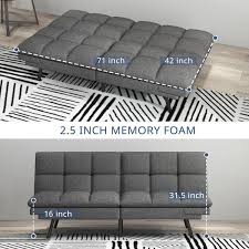 wonder comfort gray memory foam futon sofa bed foldable convertible loveseat