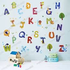 52pcs Animals A Z Alphabet Letters Wall