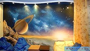 Lukisan mural tentang planet lusr angkasa : Kertas Foto Dengan Imej Ruang Pembaikan Dan Reka Bentuk 2021