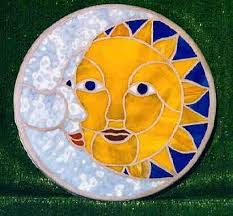 Custom Sun Moon Mosaic Stepping Stone