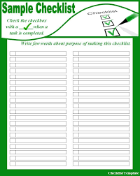 Sample Excel Checklist Template Free Templates For House Cleaning