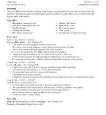 Cosmetologist Resume Examples Cosmetology Resume Sample