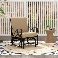 Gymax 2 Pieces Patio Glider Chair Metal