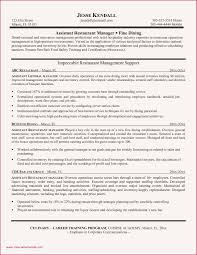 Sample Curriculum Vitae For Hospitality Industry Restaurant Manager