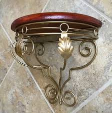 Cherry Stained Wood Wall Sconce Shelf